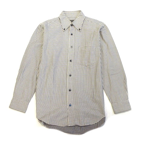ゼファレン Zephyren ギンガムチェック シャツ ボタンダウン コットン 長袖 M 黒 白 メンズ 11 026 ベクトルパーク