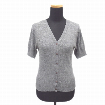 マカフィー Macphee トゥモローランド ストレッチ ニット カーディガン 半袖 リブ グレー 灰 レディース 24 11 レディース 026 ベクトルパーク