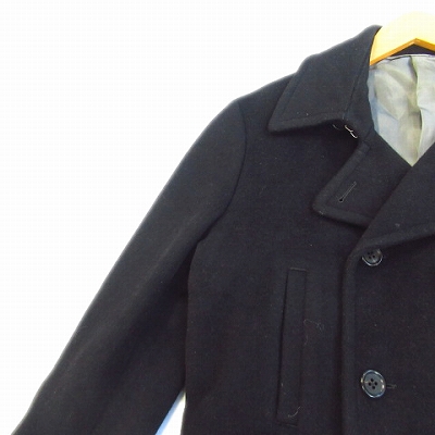 B Y ユナイテッドアローズ Beauty Youth ビューティー ユース ロング Pコート ピーコート ダブル アウター ジャケット M ブラック 黒 メンズ 24 11 メンズ 026 ベクトルパーク