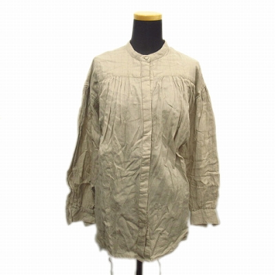 セポ Cepo ノーカラー ロング シャツ 比翼 ブラウス チュニック ベルト M ベージュ レディース 19 レディース 026 ベクトルパーク