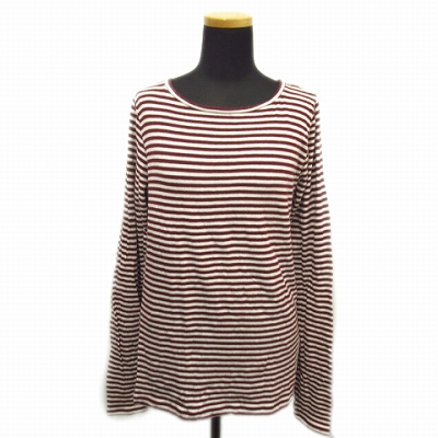 スタディオクリップ Studio Clip ボーダー 長袖 Tシャツ ストレッチ カットソー Ll ワインレッド系 ホワイト レディース 25 レディース 026 ベクトルパーク