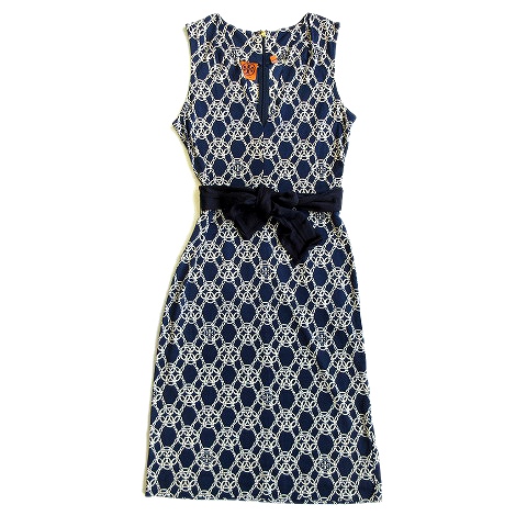 美品 トリーバーチ TORY BURCH シルク100％ ロゴ 総柄 ノースリーブ 