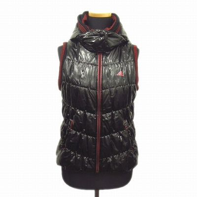 アディダス Adidas 中綿 フード付き ベスト ジャケット パーカー ブルゾン M ブラック レッド レディース 14 11 レディース 026 ベクトルパーク