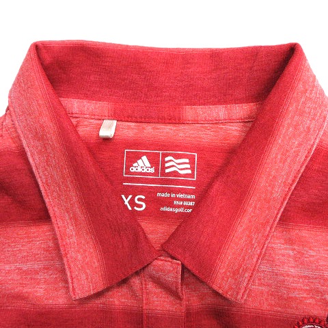 美品 アディダス ゴルフ Adidas Golf スポーツウェア ポロシャツ カットソー 半袖 ロゴ 刺繍 Xs 赤 ピンク レディース 11 レディース 026 1094 ベクトルパーク