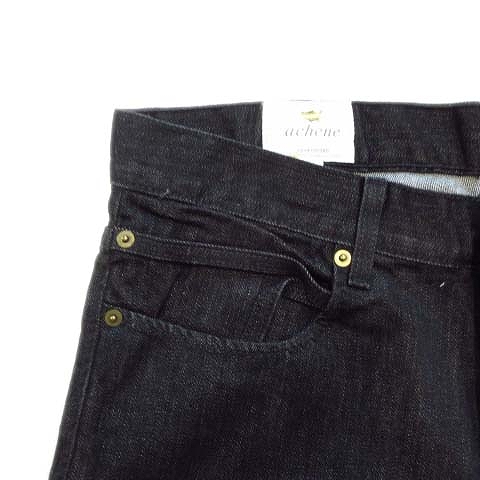 美品 エイキーン Achene ショート ハーフ デニム パンツ ジーンズ 32 黒 メンズ 11 026 ベクトルパーク