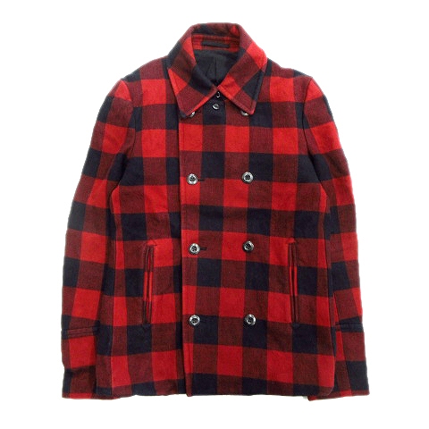 アタッチメント Attachment ブロック チェック ピーコート ジャケット ブルゾン 2 赤 レッド 黒 ブラック メンズ 11 メンズ 026 ベクトルパーク