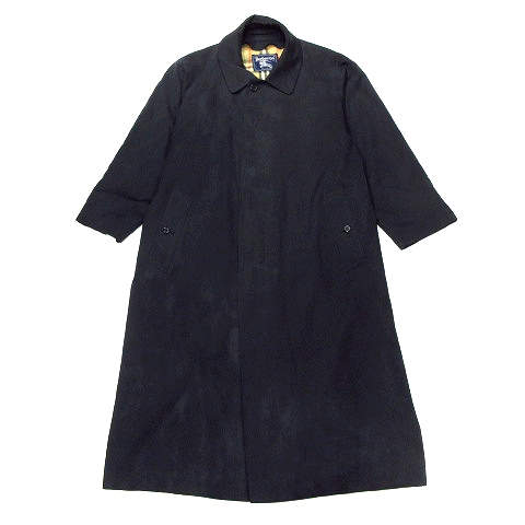 80 S バーバリーズ Burberrys 裏地ノバチェック ステンカラー バルマカーン コート ジャケット ブルゾン ロング オールド ヴィンテージ アーカイブ 黒 ブラック メンズ 026 ベクトルパーク