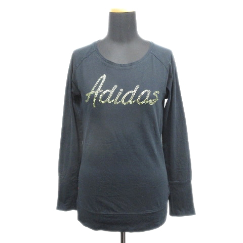 アディダス Adidas ロゴ ドット プリント Tシャツ カットソー ロンt コットン M 黒 ブラック ゴールド レディース 13 11 レディース 026 ベクトルパーク