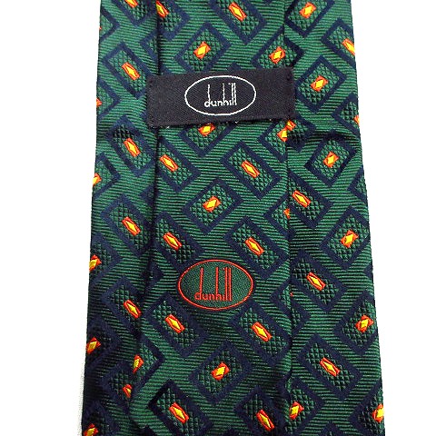ダンヒル Dunhill シルク 総柄 ネクタイ スーツ ビジネス レギュラータイ 緑 マルチ メンズ 12 026 ベクトルパーク