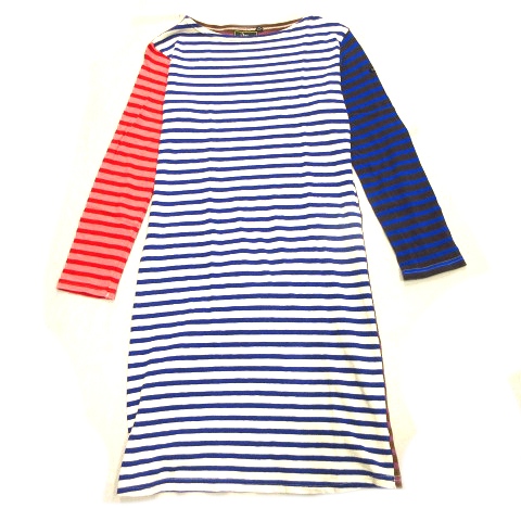 デニムアンドダンガリー Denim Dungaree ボーダー ニット ワンピース カットソー 長袖 160 マルチ キッズ ガール 11 026 ベクトルパーク