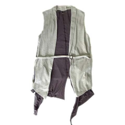 システレ Sistere ロング ベスト ジレ ベルト 変形 ノースリーブ カットソー 前開き グレー メンズ 12 026 ベクトルパーク