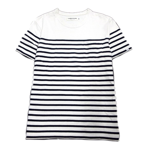 ヴァンキッシュ Vanquish ボーダー ニット セーター カットソー 胸ポケット 半袖 M 白 黒 メンズ 12 026 ベクトルパーク