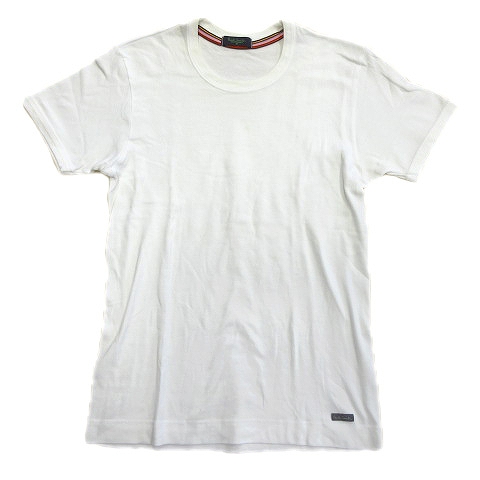 ポールスミス Paul Smith ロゴ 刺繍 Tシャツ カットソー クルーネック 半袖 無地 M 白 ホワイト メンズ 12 メンズ 026 ベクトルパーク