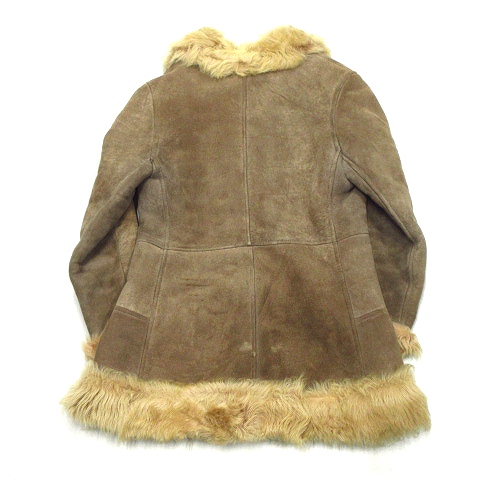 ノーブランド リアルファー ムートン コート ジャケット ブルゾン シングル ブラウン ベージュ レディース 12 026 ベクトルパーク