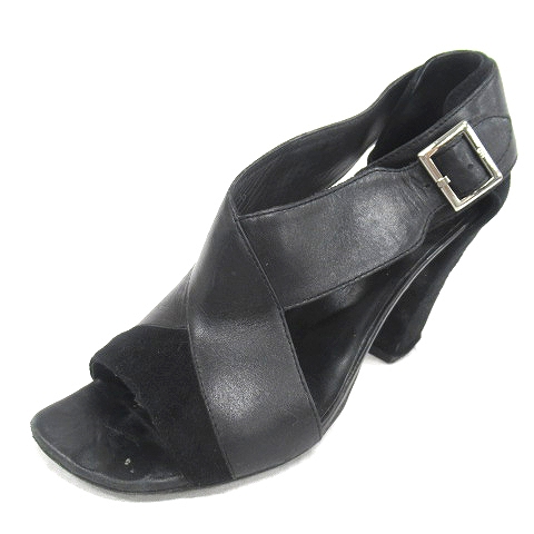 ユナイテッドヌード United Nude スエード レザー ストラップ サンダル ヒール シューズ 36 黒 ブラック 12 レディース 026 ベクトルパーク