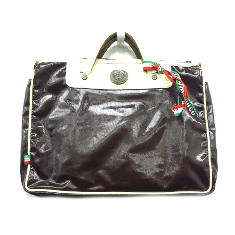 オロビアンコ Orobianco ビニール レザー ハンド ビジネス バッグ 書類鞄 茶 ブラウン メンズ 026 ベクトルパーク