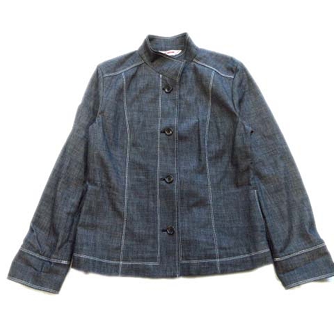 美品 マックレガー マクレガー Mcgregor デニム調 ジャケット ブルゾン スタンドカラー ストレッチ L ネイビー レディース 12 026 ベクトルパーク