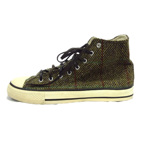 ハリスツイード Harris Tweed ツイード ハイカット スニーカー シューズ 靴 レザー 靴紐 27 5cm 茶 ブラウン メンズ 12 メンズ 026 ベクトルパーク