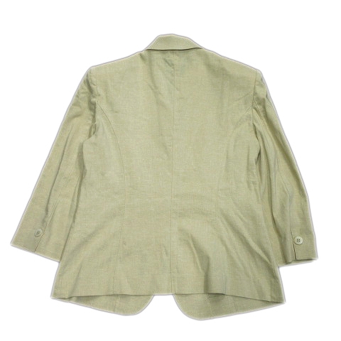 ハーフムーン Half Moon リネン ジャケット ブレザー ストレッチ 比翼 背抜き 4 ベージュ レディース 026 ベクトルパーク