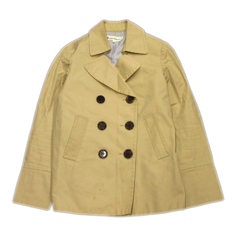 N Natural Beauty Basic N ナチュラルビューティーベーシック コットン Pコート ピーコート ジャケット ブルゾン 裏地ストライプ M ベージュ 166 レディース １ 026 ベクトルパーク