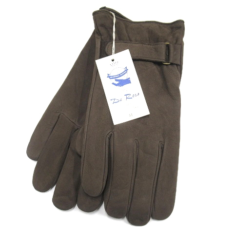 未使用品 セルジオデローザ Sergio De Rosa レザー ショート グローブ 手袋 本革 M 茶 ブラウン メンズ レディース 12 メンズ レディース 026 ベクトルパーク