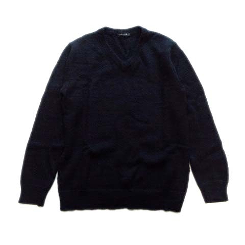 エストネーション Estnation Vネック ニット セーター 無地 モヘヤ混 S 黒 メンズ １ 026 ベクトルパーク