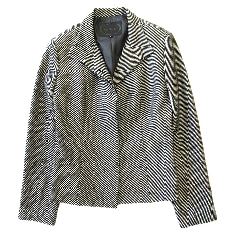 美品 アンタイトル Untitled ウール バイアス 総柄 テーラード ジャケット ブレザー 総裏 2 黒 白 レディース １ レディース 026 ベクトルパーク