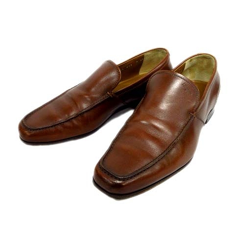 サルヴァトーレフェラガモ Salvatore Ferragamo ローファー ドレスシューズ スリッポン 靴 レザー ロゴ 刻印 7 茶 ブラウン メンズ １ 026 ベクトルパーク