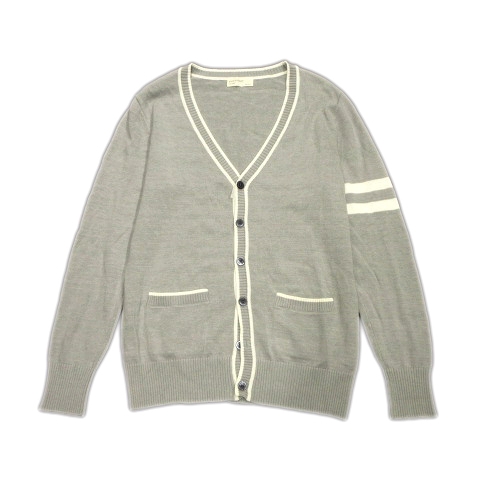 バックナンバー Back Number ニット カーディガン カットソー 長袖 M グレー 白 Bn メンズ １ 026 ベクトルパーク