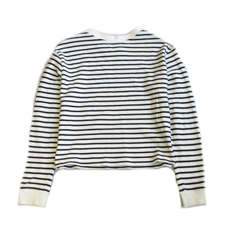 ザラ Zara ボーダー ニット セーター カットソー ストレッチ 長袖 M 白 黒 レディース １ 026 ベクトルパーク