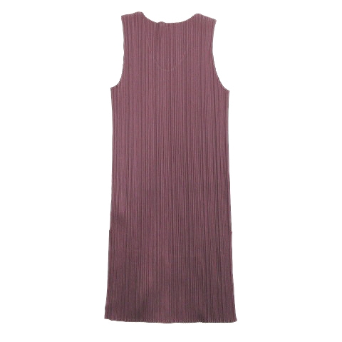 美品 94aw プリーツプリーズ Pleats Please イッセイミヤケ Issey Miyake ノースリーブ ワンピース カットソー スリット プリーツ加工 オールド ビンテージ アーカイブ 90年代 4 大きさイズ ボルドー レディース レディース 026 ベクトルパーク