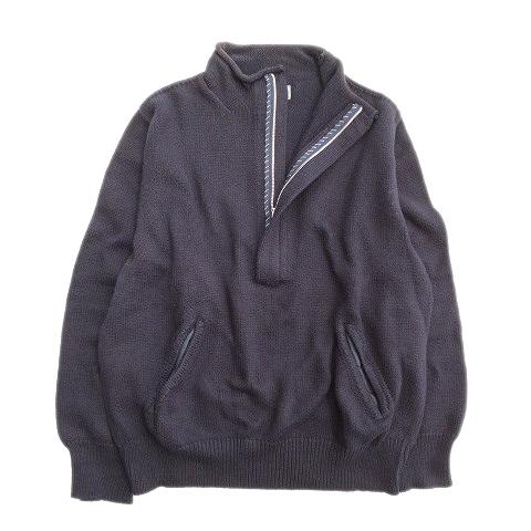 00s ヨウジヤマモトプールオム Yohji Yamamoto Pour Homme ハーフジップ プルオーバー ニット セーター ポケット オールド アーカイブ 3 紺 ネイビー メンズ メンズ 026 ベクトルパーク