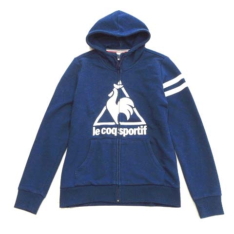 ルコックスポルティフ Le Coq Sportif プリント パーカー スウェット カットソー ジップアップ S 青 ブルー レディース 026 ベクトルパーク