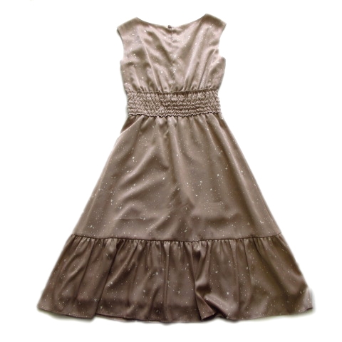 未使用品 ビーラディエンス Be Radiance 星柄 ワンピース カットソー ノースリーブ シャーリング F 茶 レディース ２ 026 ベクトルパーク