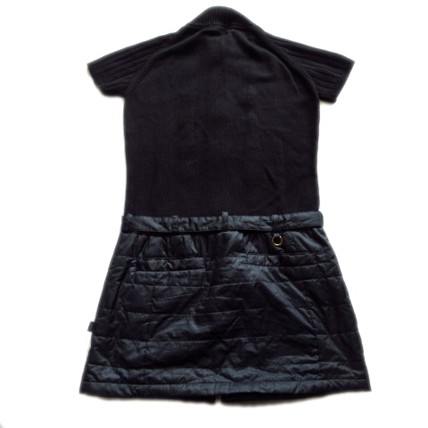 美品 23区sport オンワード樫山 ドッキング ワンピース ケーブル ニット 中綿 切替 スポーツ S M 黒 ブラック レディース 026 ベクトルパーク