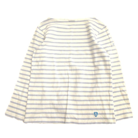 オーチバル Orcival オーシバル ボーダー ｔシャツ カットソー ロゴ ワッペン 長袖 1 水色 白 レディース ２ レディース 026 ベクトルパーク