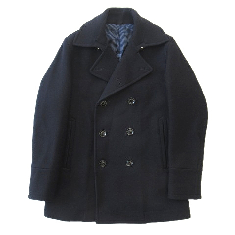 美品 アバハウス Abahouse ウール Pコート ピーコート ジャケット ブルゾン サイズ2 紺 ネイビー メンズ ２ メンズ 026 ベクトルパーク