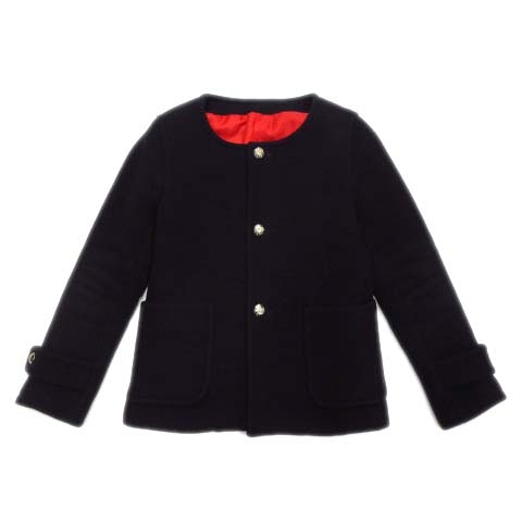 ユナイテッドアローズ United Arrows ウール ノーカラー ショート コート ジャケット ブルゾン 黒 ブラック 1625 599 0498 レディース ３ 026 ベクトルパーク