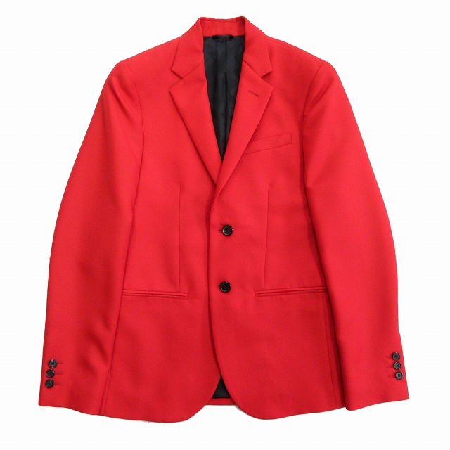 美品 15ss ラフシモンズ Raf Simons テーラード ジャケット ブレザー ウールギャバジン 151 500 サイズ44 赤 レッド メンズ メンズ 026 ベクトルパーク
