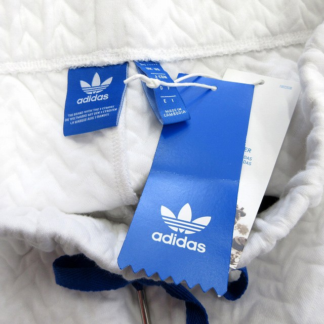 未使用品 アディダスオリジナルス Adidas Originals ショート パンツ マイクロ スリム ショーツ Slim Shorts Bj71 トレフォイル ロゴ S 白 ホワイト 青 レディース ３ レディース 026 ベクトルパーク