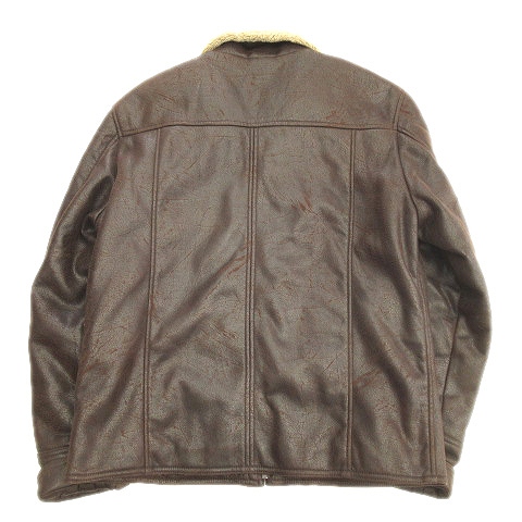 ザラマン Zara Man ボア 切替 中綿 フェイクレザー ジャケット ブルゾン アウター ビンテージ加工 Xl 大きいサイズ 茶 ブラウン メンズ ３ メンズ 026 ベクトルパーク