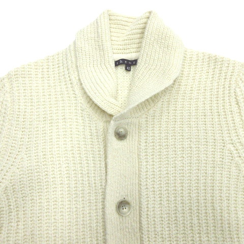 セオリー Theory ウール ニット セーター カーディガン カットソー ショールカラー 長袖 42 大きいサイズ 白 アイボリー メンズ ３ メンズ 026 ベクトルパーク
