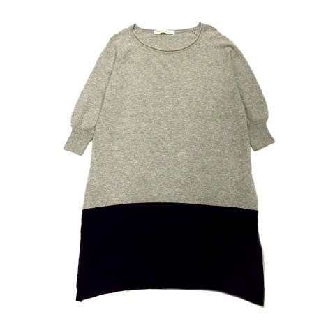 グリーンレーベルリラクシング ユナイテッドアローズ Green Label Relaxing ニット ワンピース チュニック カットソー 長袖 グレー ネイビー3626 169 0847 レディース ３ 026 ベクトルパーク