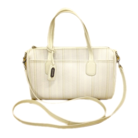 コーチ COACH レガシー ウィークエンド ティッキング ストライプ ミニ サッチェルバッグ 2way ハンド ショルダー クロスボディ 鞄  ポシェット F49254 白 ホワイト レディースu203b