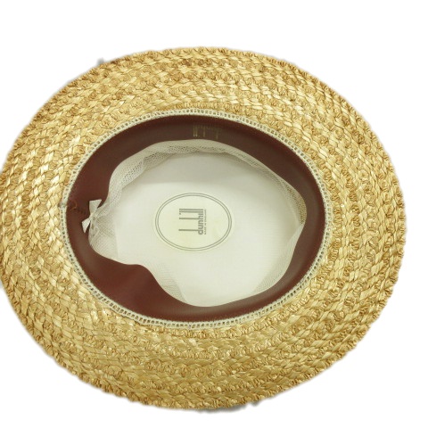 未使用品 ダンヒル dunhill カンカン帽 ストローハット 麦わら帽子 