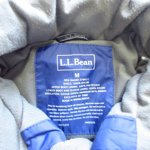 エルエルビーン L L Bean ダウン ジャケット ブルゾン ロゴ 刺繍 ナイロン M ネイビー メンズ ４ 026 ベクトルパーク