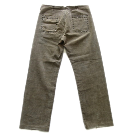 07aw マルタンマルジェラ Martin Margiela 10 メゾンマルジェラ マックイーンパンツ スエードライクコットン スタッズ 本人期 ここのえ 46 茶 ブラウン メンズ 026 ベクトルパーク