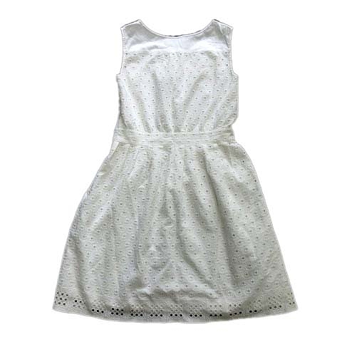 タラジャーモン Tara Jarmon ノースリーブ ワンピース フレア カットソー 刺繍 38 白 ホワイト レディース ４ 026 ベクトルパーク