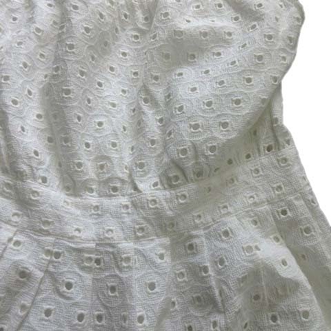 タラジャーモン Tara Jarmon ノースリーブ ワンピース フレア カットソー 刺繍 38 白 ホワイト レディース ４ 026 ベクトルパーク