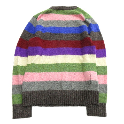 フリークスストア Freaks Store ボーダー カラフル ウール ニット セーター カットソー クルーネック 長袖 36 マルチ メンズ ４ メンズ 026 ベクトルパーク